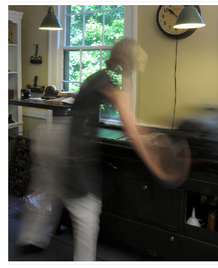Maureen, at work in her studio
