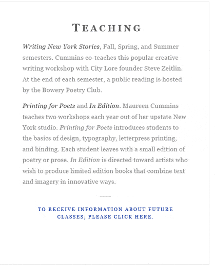 Work in Progress / Exhibitions / Upcoming Events / Teaching